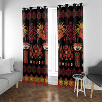 Papua Batik Motif Window Curtain Papua Spirit Black Version - Polynesian Pride