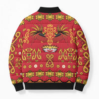 Papua Batik Motif Bomber Puffer Jacket Papua Spirit Red Version LT05 - Polynesian Pride