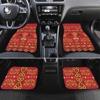 Papua Batik Motif Car Mats Papua Spirit Red Version LT05 Set 4pcs Red - Polynesian Pride