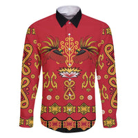 Papua Batik Motif Family Matching Tank Maxi Dress and Hawaiian Shirt Papua Spirit Red Version - Polynesian Pride