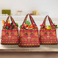 Papua Batik Motif Grocery Bag Papua Spirit Red Version LT05 3-pack One Size Red - Polynesian Pride