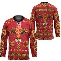 Papua Batik Motif Hockey Jersey Papua Spirit Red Version LT05 - Polynesian Pride
