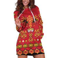 Papua Batik Motif Hoodie Dress Papua Spirit Red Version LT05 Red - Polynesian Pride