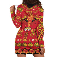 Papua Batik Motif Hoodie Dress Papua Spirit Red Version LT05 - Polynesian Pride