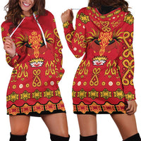 Papua Batik Motif Hoodie Dress Papua Spirit Red Version LT05 - Polynesian Pride