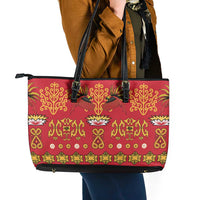Papua Batik Motif Leather Tote Bag Papua Spirit Red Version - Polynesian Pride