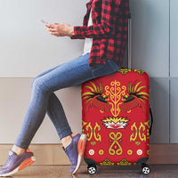 Papua Batik Motif Luggage Cover Papua Spirit Red Version - Polynesian Pride