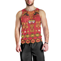 Papua Batik Motif Men Tank Top Papua Spirit Red Version LT05 - Polynesian Pride