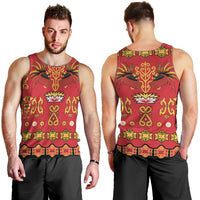 Papua Batik Motif Men Tank Top Papua Spirit Red Version LT05 - Polynesian Pride
