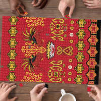 Papua Batik Motif Puzzle Papua Spirit Red Version LT05 - Polynesian Pride