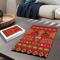 Papua Batik Motif Puzzle Papua Spirit Red Version LT05 - Polynesian Pride