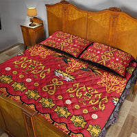 Papua Batik Motif Quilt Bed Set Papua Spirit Red Version - Polynesian Pride