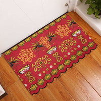 Papua Batik Motif Rubber Doormat Papua Spirit Red Version LT05 - Polynesian Pride