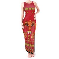 Papua Batik Motif Tank Maxi Dress Papua Spirit Red Version LT05 Women Red - Polynesian Pride