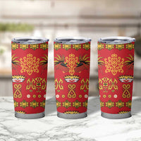 Papua Batik Motif Tumbler Cup Papua Spirit Red Version - Polynesian Pride