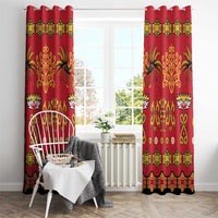 Papua Batik Motif Window Curtain Papua Spirit Red Version - Polynesian Pride