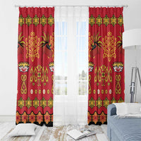 Papua Batik Motif Window Curtain Papua Spirit Red Version - Polynesian Pride