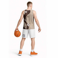 Polynesia Hibiscus Basketball Jersey Cameo Curve Motif LT05 - Polynesian Pride