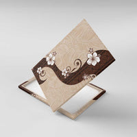 Polynesia Hibiscus Canvas Wall Art Cameo Curve Motif LT05 With Frame Beige - Polynesian Pride