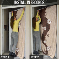 Polynesia Hibiscus Door Cover Cameo Curve Motif - Polynesian Pride