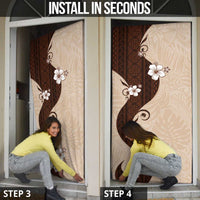 Polynesia Hibiscus Door Cover Cameo Curve Motif - Polynesian Pride