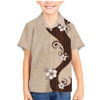 Polynesia Hibiscus Family Matching Mermaid Dress and Hawaiian Shirt Cameo Curve Motif - Polynesian Pride