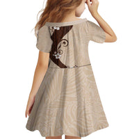 Polynesia Hibiscus Kid Short Sleeve Dress Cameo Curve Motif LT05 - Polynesian Pride
