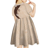 Polynesia Hibiscus Kid Short Sleeve Dress Cameo Curve Motif LT05 - Polynesian Pride