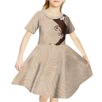 Polynesia Hibiscus Kid Short Sleeve Dress Cameo Curve Motif LT05 - Polynesian Pride