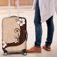 Polynesia Hibiscus Luggage Cover Cameo Curve Motif LT05 Beige - Polynesian Pride