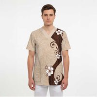 Polynesia Hibiscus Scrub Top Cameo Curve Motif LT05 - Polynesian Pride