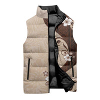 Polynesia Hibiscus Sleeveless Puffer Jacket Cameo Curve Motif LT05 - Polynesian Pride