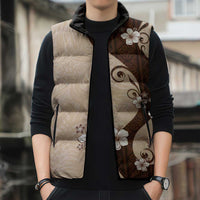 Polynesia Hibiscus Sleeveless Puffer Jacket Cameo Curve Motif LT05 - Polynesian Pride