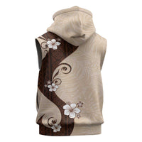 Polynesia Hibiscus Sleeveless Zip Hoodie Cameo Curve Motif LT05 - Polynesian Pride