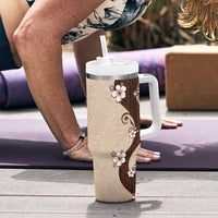 Polynesia Hibiscus Tumbler With Handle Cameo Curve Motif - Polynesian Pride