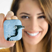 Polynesia Hibiscus AirPods Case Sky Blue Curve Motif LT05 Blue - Polynesian Pride