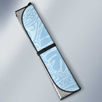 Polynesia Hibiscus Auto Sun Shade Sky Blue Curve Motif - Polynesian Pride