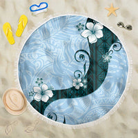 Polynesia Hibiscus Beach Blanket Sky Blue Curve Motif LT05 One Size 150cm Blue - Polynesian Pride