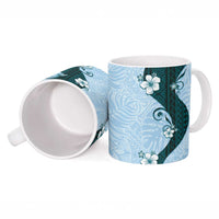 Polynesia Hibiscus Ceramic Mug Sky Blue Curve Motif LT05 - Polynesian Pride