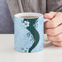 Polynesia Hibiscus Ceramic Mug Sky Blue Curve Motif LT05 - Polynesian Pride