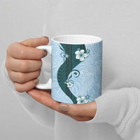 Polynesia Hibiscus Ceramic Mug Sky Blue Curve Motif LT05 - Polynesian Pride