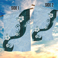 Polynesia Hibiscus Garden Flag Sky Blue Curve Motif - Polynesian Pride
