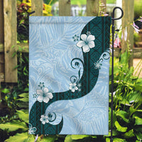 Polynesia Hibiscus Garden Flag Sky Blue Curve Motif - Polynesian Pride