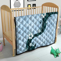 Polynesia Hibiscus Quilt Sky Blue Curve Motif - Polynesian Pride