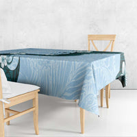 Polynesia Hibiscus Tablecloth Sky Blue Curve Motif LT05 - Polynesian Pride