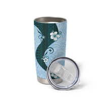 Polynesia Hibiscus Tumbler Cup Sky Blue Curve Motif - Polynesian Pride