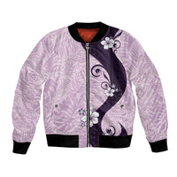 Polynesia Hibiscus Bomber Jacket Thistle Curve Motif - Polynesian Pride