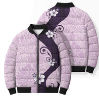 Polynesia Hibiscus Bomber Puffer Jacket Thistle Curve Motif LT05 - Polynesian Pride