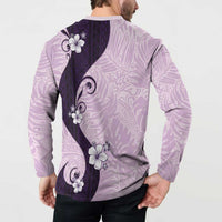 Polynesia Hibiscus Button Sweatshirt Thistle Curve Motif LT05 - Polynesian Pride