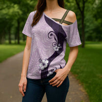 Polynesia Hibiscus Cross Shoulder Shirt Thistle Curve Motif LT05 - Polynesian Pride